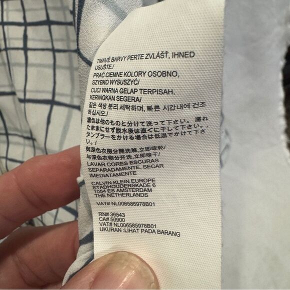 Calvin Klein Jeans Plaid Button Up Long-Sleeved Blouse Top Shirt Size Medium‎ - Picture 7 of 8